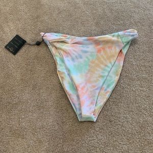 Tie-dye bikini bottom.